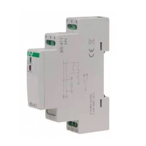 F&F Filipowski Bistabiel relais op rail 16A BIS-411-24V GPV-401-222