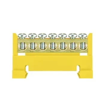Pawbol Aansluitblok op rail - 7 geel - lage basis GPV-401-224