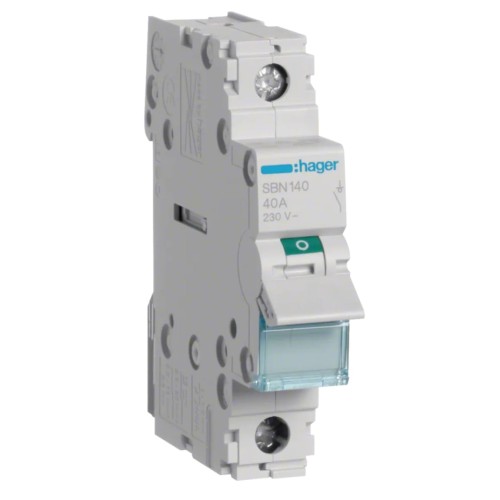 Hager Isolatieschakelaar 1-fasig 1P 40A 230V AC GPV-401-227