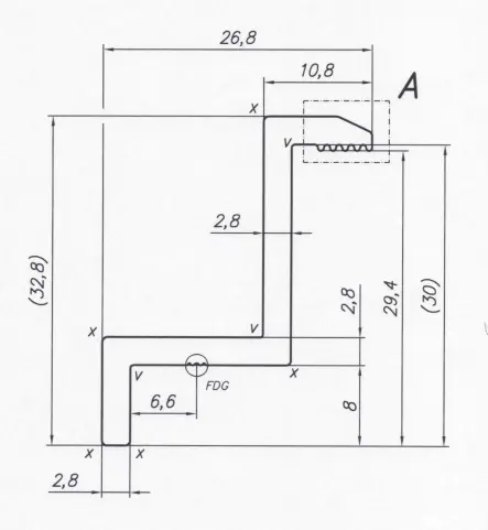 Pince de serrage H30 Aluminium 6060 Trou M8 peint PV-03-30 (2)