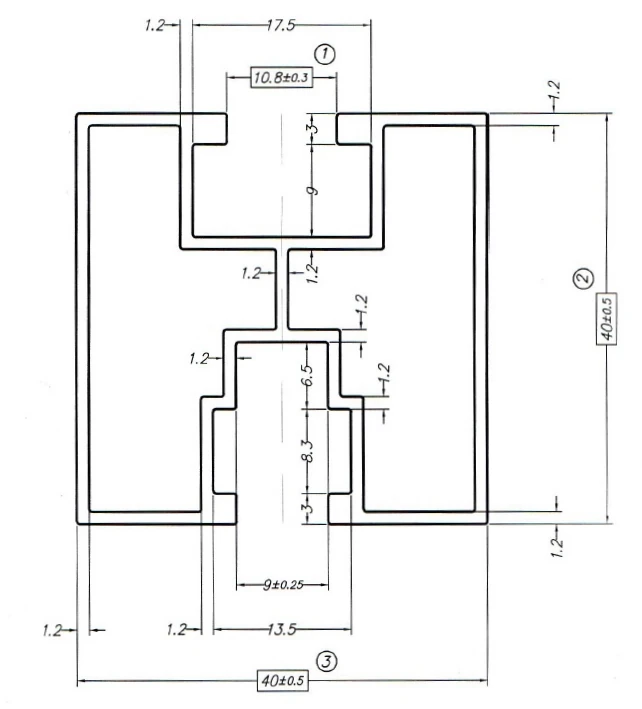 Échantillon Profil en aluminium 10cm 40x40 pour vis à tête hexagonale PV-01-13 (4)