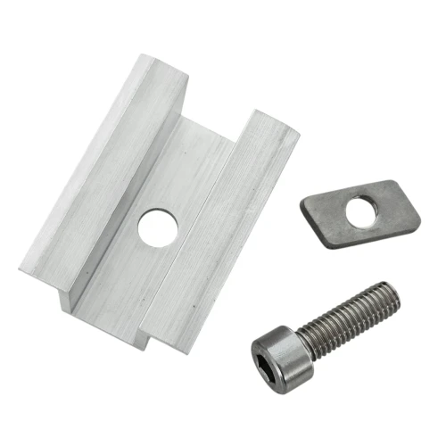 Pince centrale H25 L50 brute avec vis M8x20 et insert pour panneaux de 30mm PV-04-16 (2)