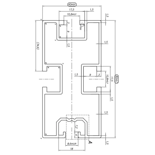 Profil en aluminium 420cm 80x40 pour vis à tête hexagonale PV-01-24 (2)