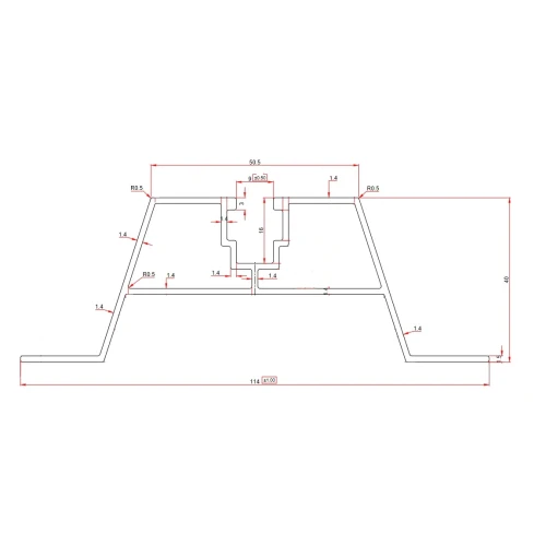 Trapeziumbrug 60cm H-40 van EPDM voor daken van trapeziumplaten PV-02-03-03 (2)