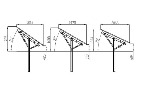 Structure photovoltaïque au sol Ultra Strong 4 panneaux T1V GPV-T1V-US4 (3)
