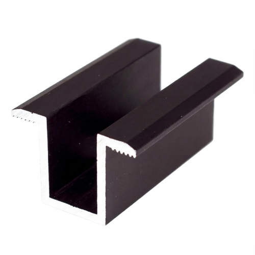 Pince centrale H24 aluminium 6060 trou M8 Anodisé PV-04-02 (1)