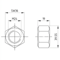 Écrou hexagonal M24 DIN 934 A2-70 000-054 (2)