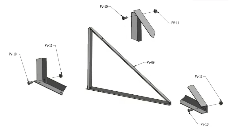 Triangle de montage 30 horizontal 890x770x450 PV-09-06 (1)