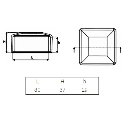 Capuchon cache embout pour poteau de clôture 80x80 graphite 000-131 (2)