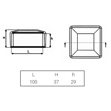 Afdekdop afdekking eindkap voor hekpaal 100x100 grafiet 000-133 (2)