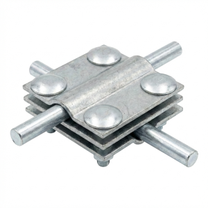 Raccord en croix 4 trous 3 plaques B jusqu'à 30mm galvanisé