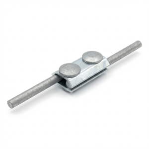 Raccord traversant 2 trous simple galvanisé