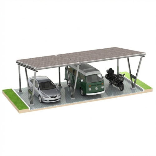 Carport Fotovoltaïsch VICA voor 3 voertuig Zonne-overkapping 2+1 modules GPV-105-09 (1)