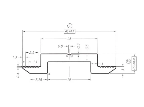 Pince centrale H8 aluminium 6060 trou M8 PV-04-03 (1)