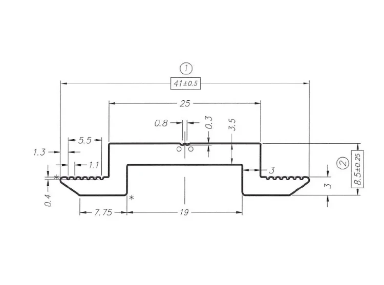 Pince centrale H8 aluminium 6060 trou M8 PV-04-03 (1)