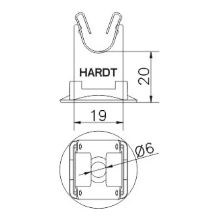 Poteau bas pour fil avec socle en plastique h=20mm acier inoxydable résistant aux acides 000-149 (2)