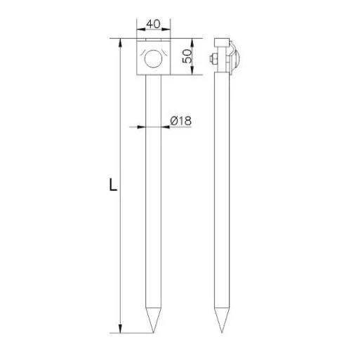Piquet d'ancrage avec blocage l=35cm acier galvanisé électrolytiquement 000-162 (2)