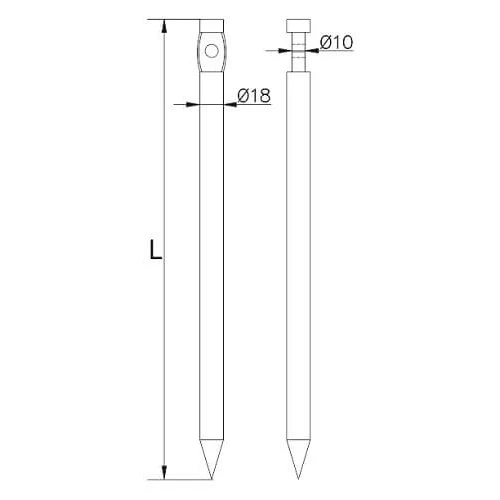 Enkele inslaaganker l=35cm galvanisch verzinkt staal 000-164 (2)