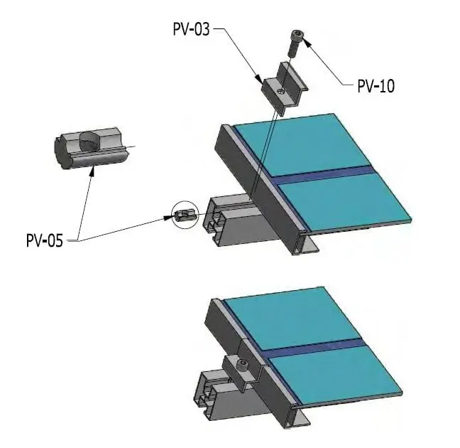 Pince latérale H32 aluminium 6060 trou M8 PV-03-03 (3)