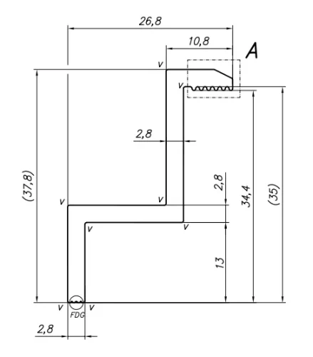 Eindklem H35 aluminium 6060 gat M8 PV-03-05 (1)
