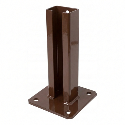 Socle de poteau de clôture 60x40 marron RAL 8017 galvanisé 000-154 (1)