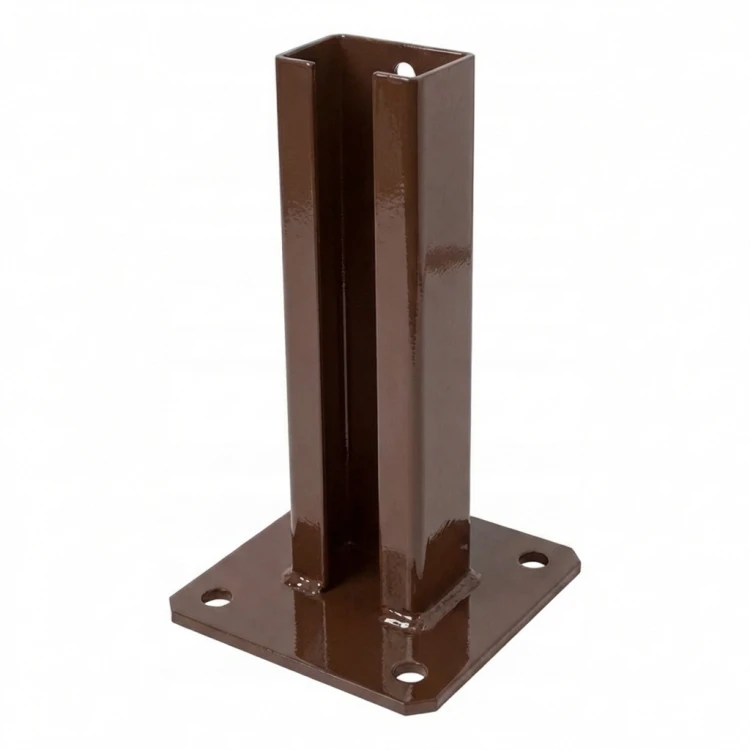 Paalvoet voor omheining 60x40 bruin RAL 8017 gegalvaniseerd 000-154 (1)