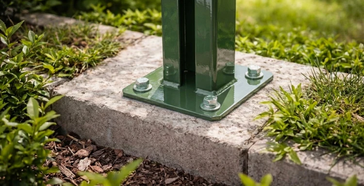 Basis voor hekpaal 60x40 groen RAL 6005 gegalvaniseerd 000-155 (3)