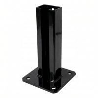 Platine de poteau de clôture 60x40 noire RAL 9005 galvanisée