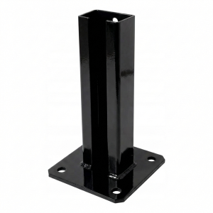 Platine de poteau de clôture 60x40 noire RAL 9005 galvanisée