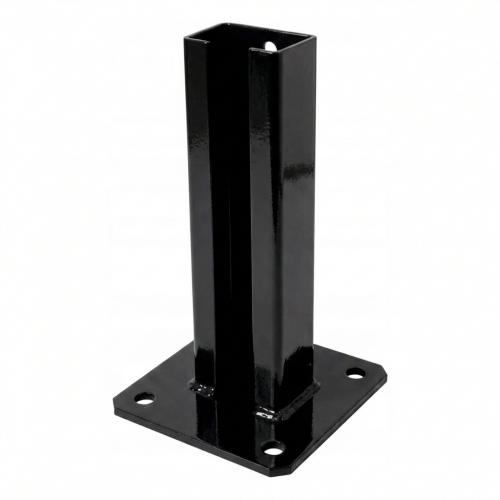 Hekpaalvoet 60x40 zwart RAL 9005 gegalvaniseerd 000-153 (1)
