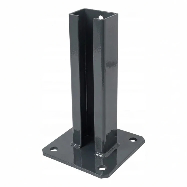 Platine de poteau de clôture 60x40 anthracite RAL 7016 galvanisée 000-152 (1)