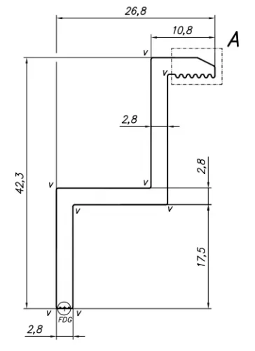 Eindklem H40 aluminium 6060 gat M8 PV-03-09 (1)