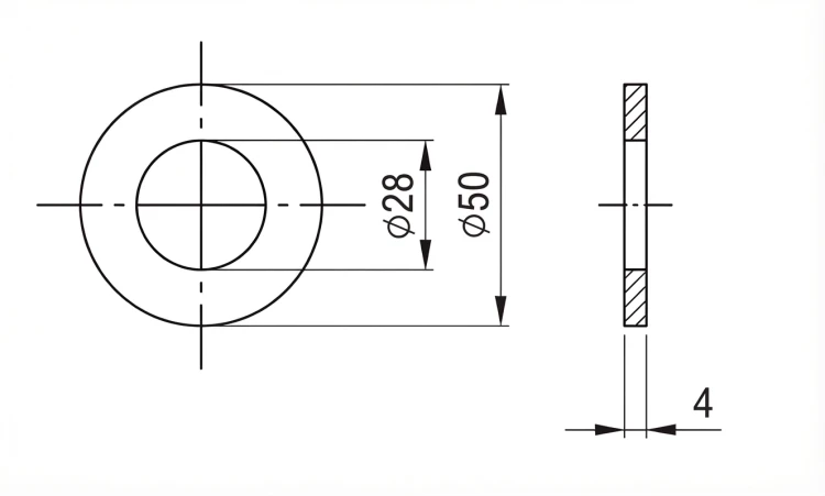 Rondelle M27 DIN 125 A2 140 HV 28 - 50 pièces 000-167 (2)