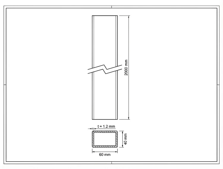 Poteau de clôture 60x40x1,2 mm, longueur 2,0 m, vert RAL 6005 000-195 (3)