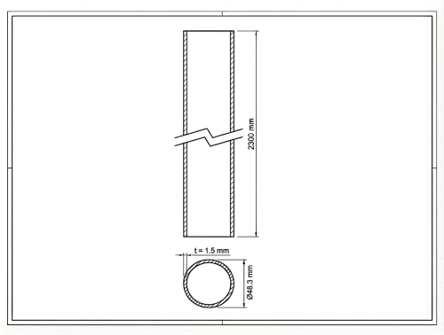 Poteau de clôture Fi 48,3x1,5, longueur 2,3 m, graphite RAL 7016 000-227 (2)