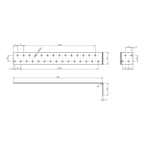 Équerre d'ancrage KK-02 42x302x40x2.0 000-124 (2)