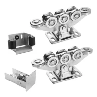 Kit de chariots 8 galets pour portails coulissants autoportants + accessoires KIT pour rail 80