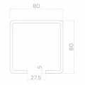 Ceownik szyna do bram 80x80x27,5x5 mm, długość 6000 mm - 60.080 000-216 (2)