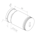 Fixation ponctuelle pour verre fi 50/30/M10x45, verre 8-21,52 mm, AISI 304, système plat, satiné 000-262 (2)