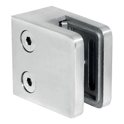 Support de verre 45x45x26 mm, verre 6-10,76 mm, AISI 304, système plat, satiné 000-260 (1)
