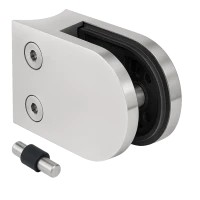 Glashouder 50x40x26 mm met pin, glas 6-10,76 mm, AISI 304, systeem 42,4 mm, satijn