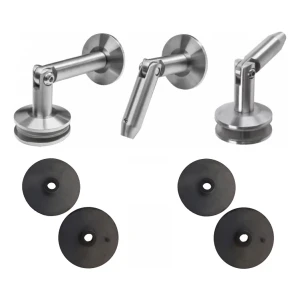 Systeem voor glazen luifels M12. 3-delig, voor trekker fi 12mm, glas 8-17,52mm (aisi304, universeel, satijn)