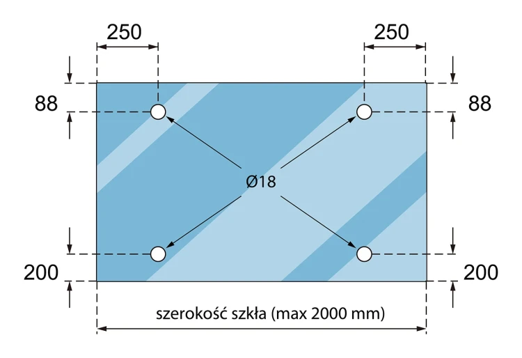 Système de verrières M12, 3 éléments, pour tirant fi 12mm, verre 8-17,52mm (aisi304, universel, satin) (10) 000-285 (5)