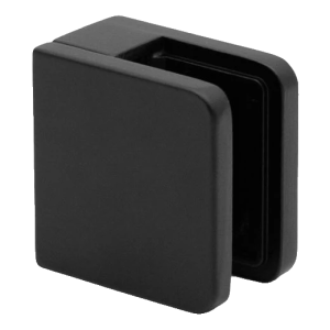 Puntbevestiging voor glas 45x45x26 mm, zwart, glas 6-10,76 mm, zamak, vlak systeem, gelakt