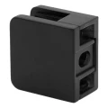 Fixation ponctuelle pour verre 45x45x26 mm, noir, verre 6-10,76 mm, zamak, système plat, peint 000-286 (2)