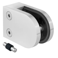 Support pour verre 50x40x26 mm. pin, verre 6-10,76 mm, AISI 304, système plat, satiné