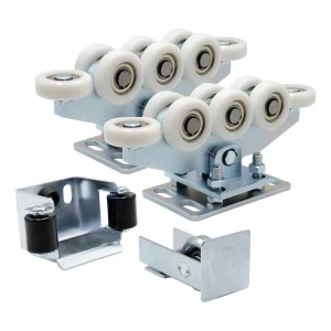 Pakket rijdwagens 80 (8-rollen. nylon rollen) KIT voor schuifpoorten met accessoires