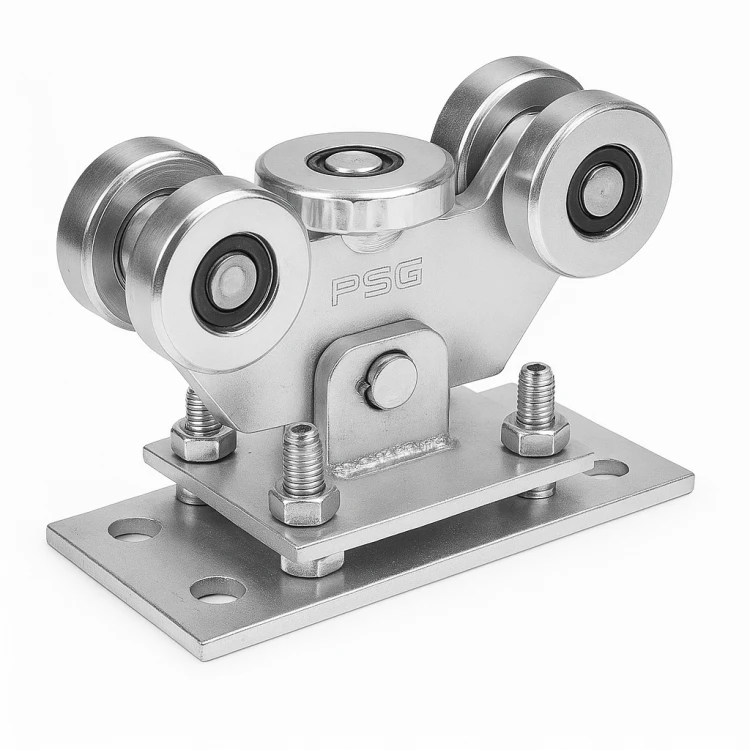 Ensemble de chariots roulants à 5 galets pour portails coulissants autoportants avec accessoires 000-309 (2)