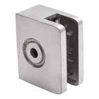 Support de verre d'extrémité 60x50x28 mm verre 8-10 mm, AISI 304 satiné système plat