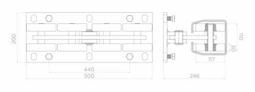 Rijwagen 8-rollen voor railschuifpoorten 6V.140 000-326 (2)